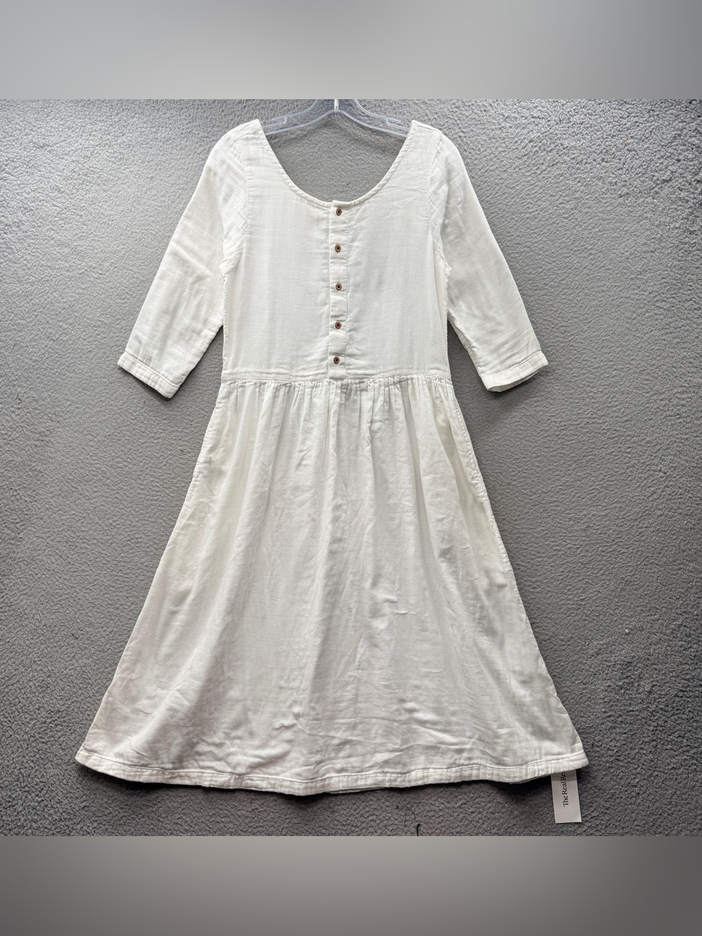 Wares By Olli Ella Short Sleeve Organic Cotton Gauze Dress White Boho Size S